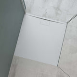 Receveur de douche en fonte minérale Glasvilla Receveur de douche en fonte minérale Raccords DIN Geoma07