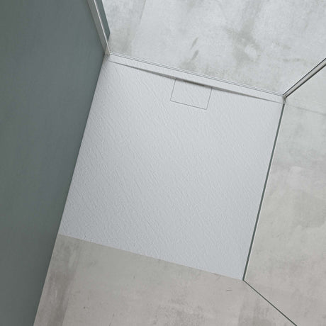 Receveur de douche en fonte minérale Glasvilla Receveur de douche en fonte minérale Raccords DIN Geoma07