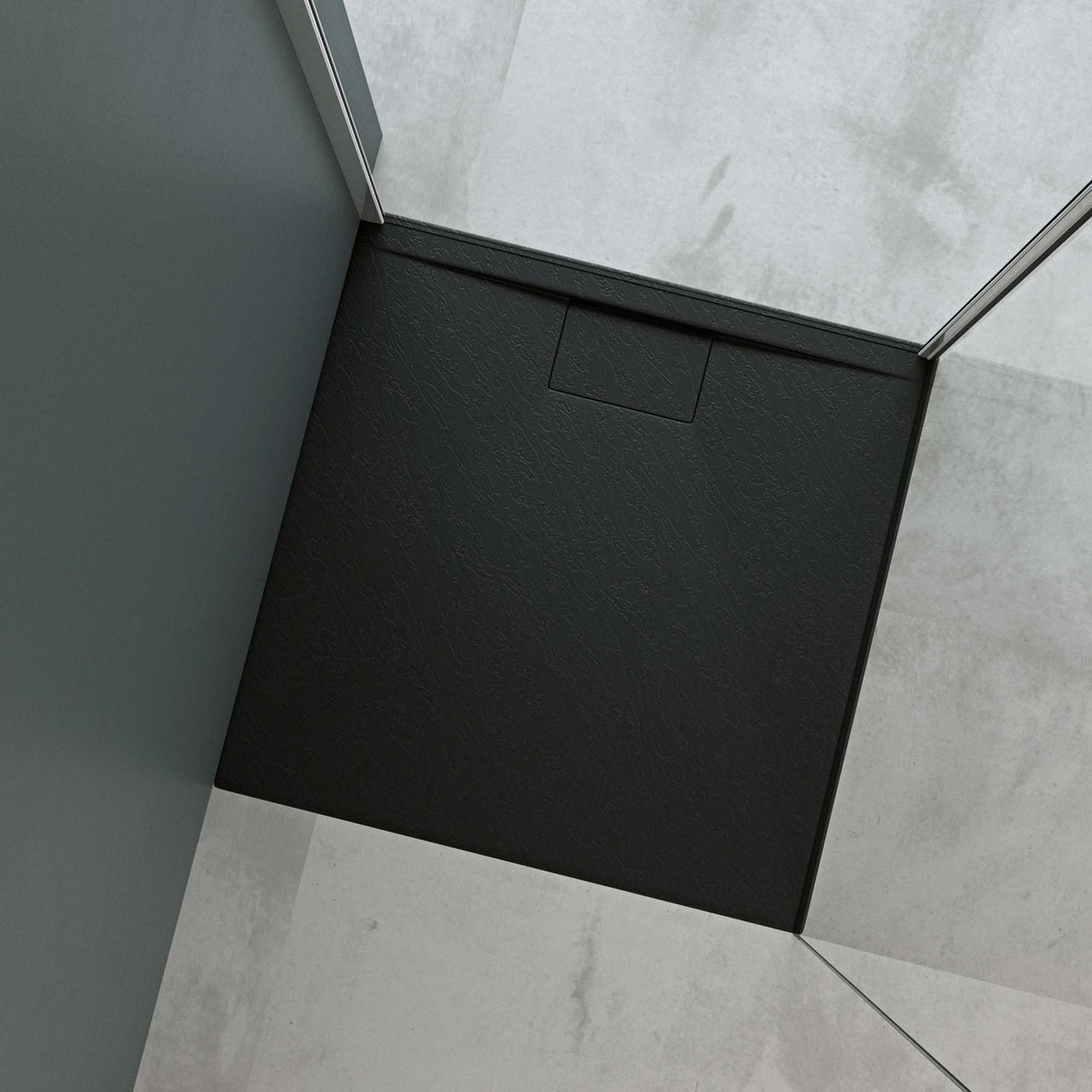 Receveur de douche en fonte minérale Glasvilla Receveur de douche en fonte minérale Raccords DIN Geoma07
