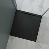 Receveur de douche en fonte minérale Glasvilla Receveur de douche en fonte minérale Raccords DIN Geoma07