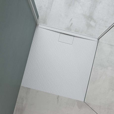Receveur de douche en fonte minérale Glasvilla Receveur de douche en fonte minérale Raccords DIN Geoma07