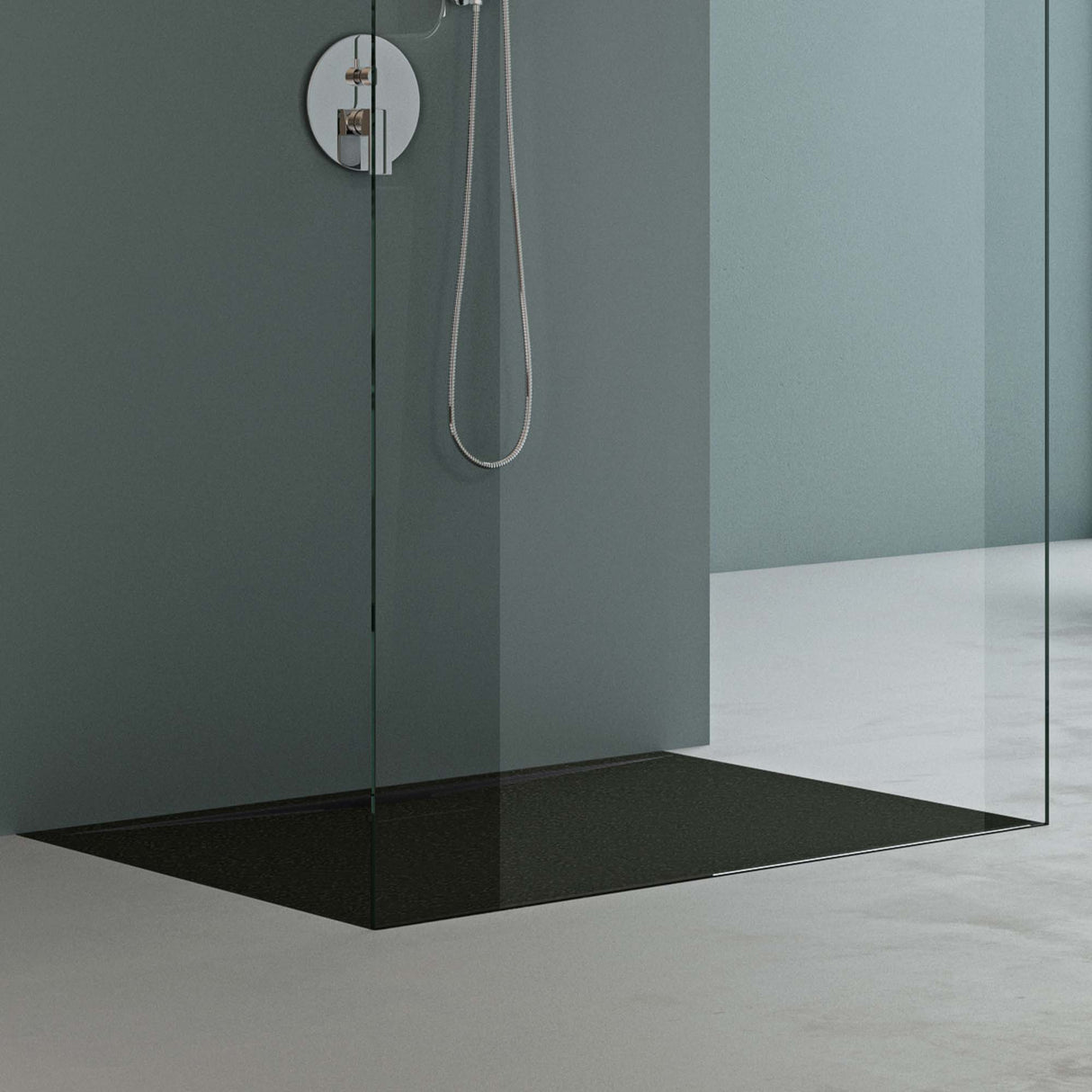 Receveur de douche en fonte minérale Glasvilla Receveur de douche en fonte minérale Raccords DIN Geoma07