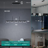 Suspension Glasvilla LED à intensité variable avec télécommande et câble réglable pour salle à manger, salon, chambre à coucher 