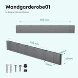 glasvilla Wandgarderobe Wandhaken aus Aluminium Garderobe mit klappbaren Haken Garderobenleiste Garderobenhaken Kleiderhaken
