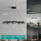 Suspension Glasvilla LED, lampe suspendue réglable avec câble, luminaire suspendu pour salle à manger, salon, chambre à coucher 