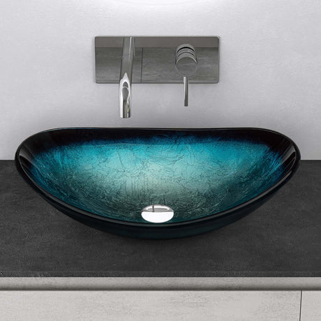glasvilla Lavabo da Appoggio in Vetro Lavandino Bagno da Appoggio in Vetro Ovale