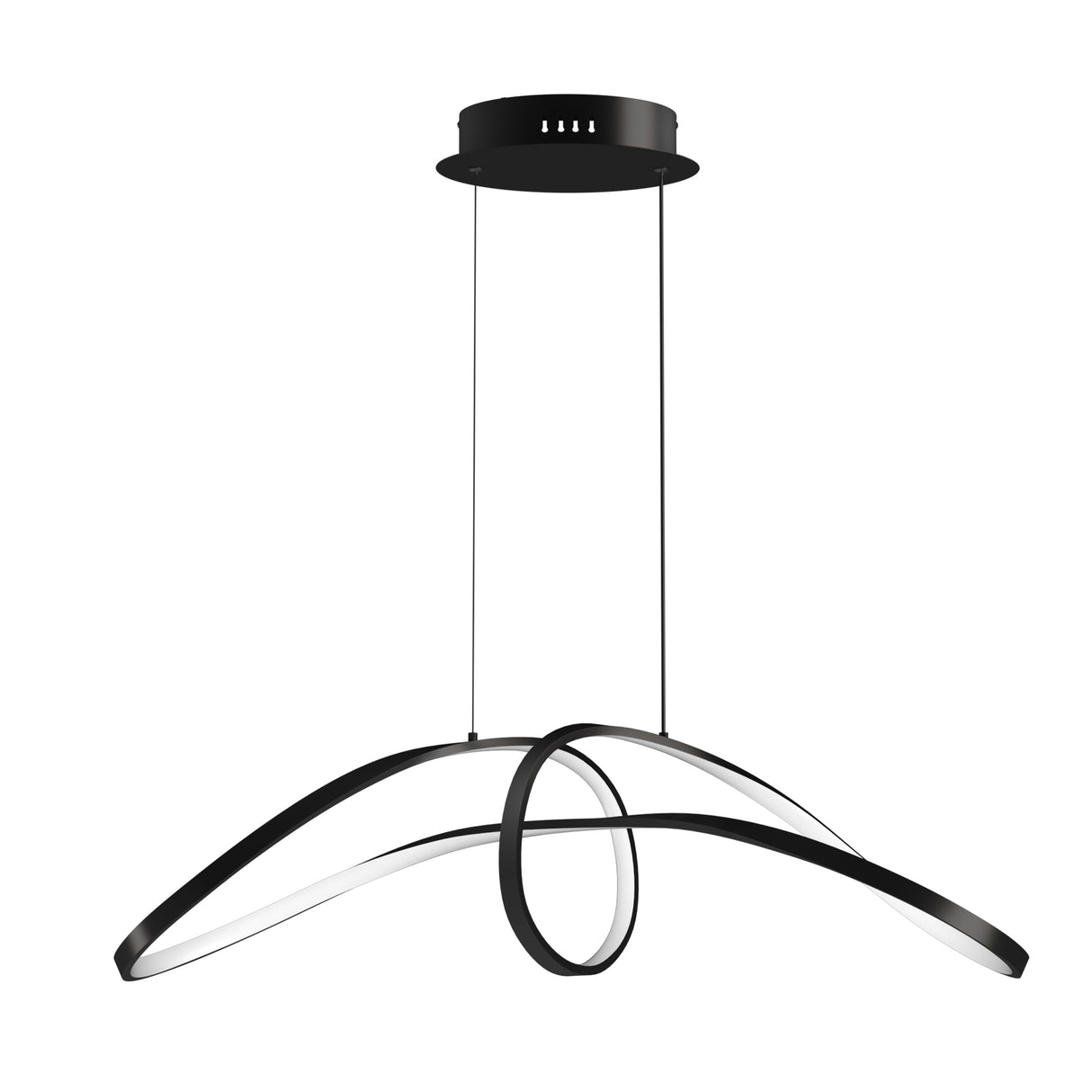 glasvilla Pendelleuchte 90cm LED Hängelampe Dynamisches Wellendesign 3000K/4000K/6000K Verstellbares Kabel 30W Schwarz Hängeleuchte für Esszimmer Wohnzimmer Schlafzimmer