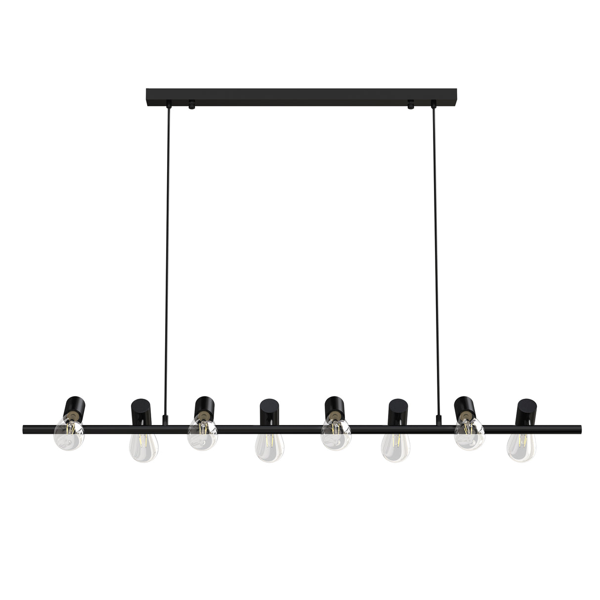 glasvilla Pendelleuchte 120cm LED Hängelampe 8 Flammig 4000K Verstellbares Kabel E27 Schwarz Hängeleuchte für Esszimmer Wohnzimmer Schlafzimmer