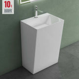 glasvilla Design Standwaschbecken freistehend Col40 weiß, aus Mineralguss, Waschtisch, BTH: 55x42x85cm