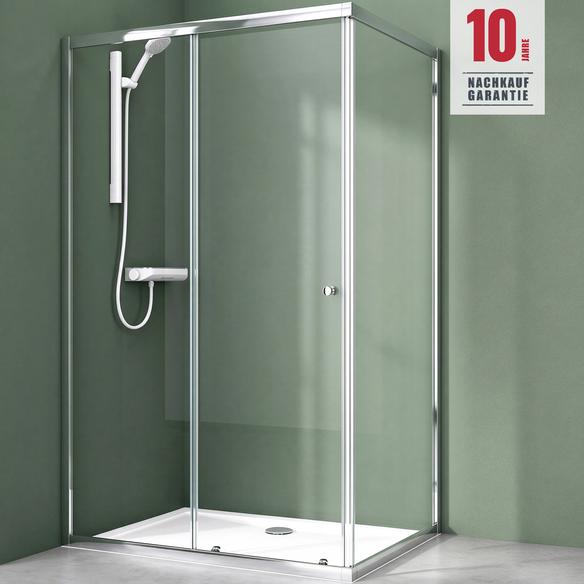 Cabine de douche Glasvilla, paroi de douche d'angle en verre de sécurité avec porte coulissante NANO, 190 cm Ravenna16L-K