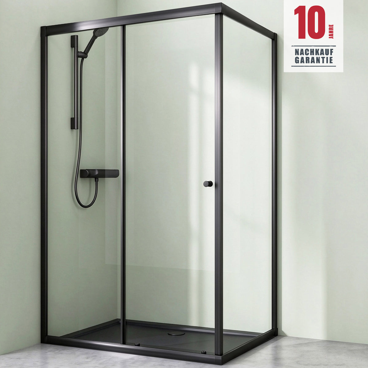 Cabine de douche Glasvilla, paroi de douche d'angle en verre de sécurité avec porte coulissante NANO, 190 cm Ravenna16L-K