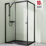 Cabine de douche Glasvilla, paroi de douche d'angle en verre de sécurité avec porte coulissante NANO, 190 cm Ravenna16L-K