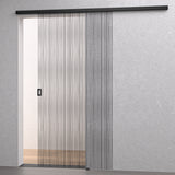 Ensemble complet de porte coulissante en verre Glasvilla, porte intérieure, noir mat, verre de sécurité trempé de 8 mm, porte coulissante, verre noir brossé avec rail en aluminium, Muranino-001 