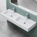 glasvilla Doppelwaschbecken Aufsatzwaschbecken Hängewaschbecken Waschbecken mineralguss Waschplatz Waschtisch Col830