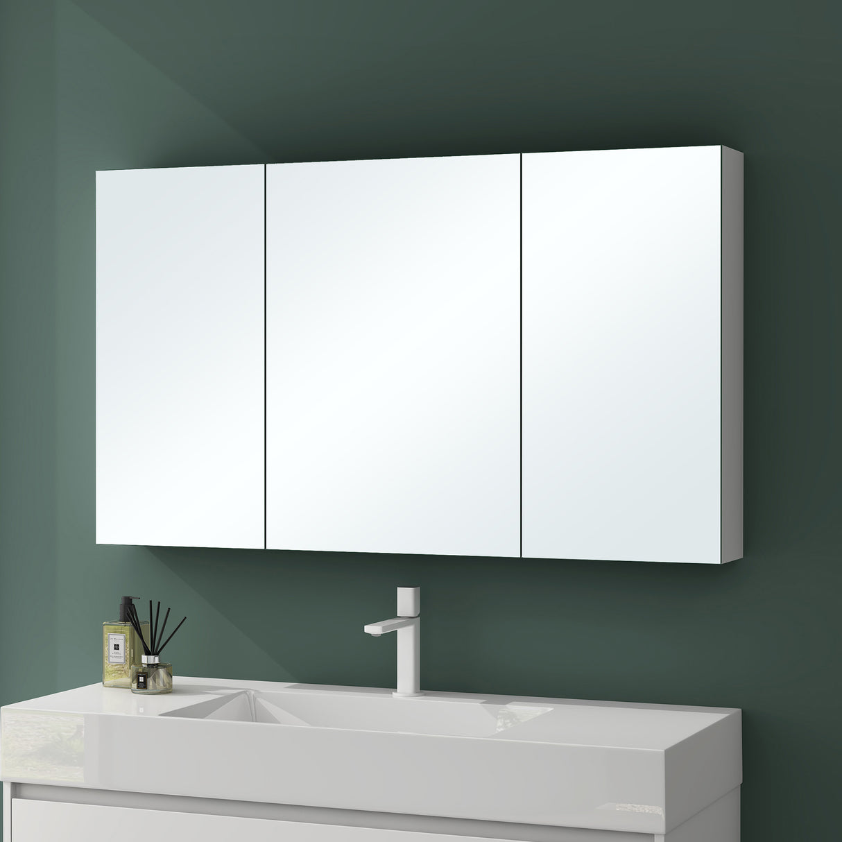Armoire de toilette avec portes miroir Glasvilla, armoire de salle de bain murale, miroir de salle de bain, armoire miroir-02