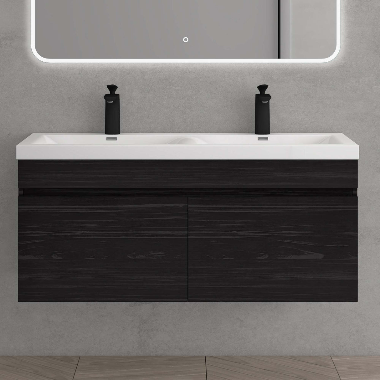 Ensemble de meubles de salle de bain Glasvilla Meubles de salle de bain avec lavabo en fonte minérale Meuble sous-vasque Botanica 