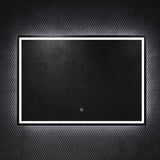 Miroir mural de salle de bain Glasvilla, miroir de salle de bain LED avec interrupteur tactile, revêtement antibuée [Classe énergétique F] 02