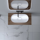 Support de lavabo Glasvilla avec support de console en acier inoxydable et support de lavabo anthracite brossé
