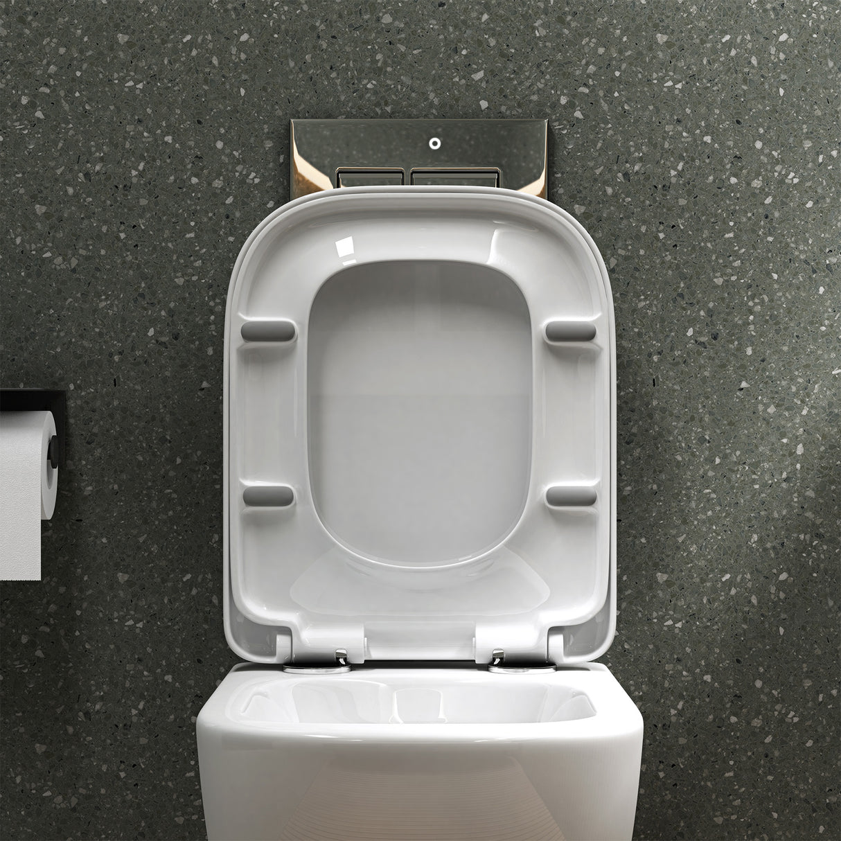 WC suspendu Glasvilla, sans bride, en céramique blanche, avec mécanisme de fermeture amortie