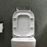 WC suspendu Glasvilla, sans bride, en céramique blanche, avec mécanisme de fermeture amortie