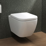 WC suspendu Glasvilla, sans bride, en céramique blanche, avec mécanisme de fermeture amortie