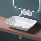 glasvilla Waschbecken Aufsatzwaschbecken mit Nano-Beschichtung, BTH: 59x43x12,5 cm, in weiß, aus Keramik, eckige Form Brüssel102
