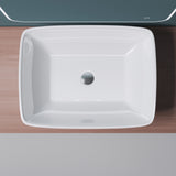glasvilla Waschbecken Aufsatzwaschbecken mit Nano-Beschichtung, BTH: 59x43x12,5 cm, in weiß, aus Keramik, eckige Form Brüssel102