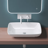 glasvilla Waschbecken Aufsatzwaschbecken mit Nano-Beschichtung, BTH: 59x43x12,5 cm, in weiß, aus Keramik, eckige Form Brüssel102