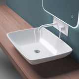 glasvilla Waschbecken Aufsatzwaschbecken mit Nano-Beschichtung, BTH: 59x43x12,5 cm, in weiß, aus Keramik, eckige Form Brüssel102