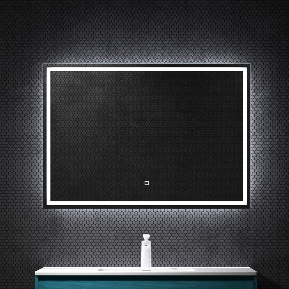 Miroir mural de salle de bain Glasvilla, miroir de salle de bain LED avec interrupteur tactile, revêtement antibuée [Classe énergétique F] 02