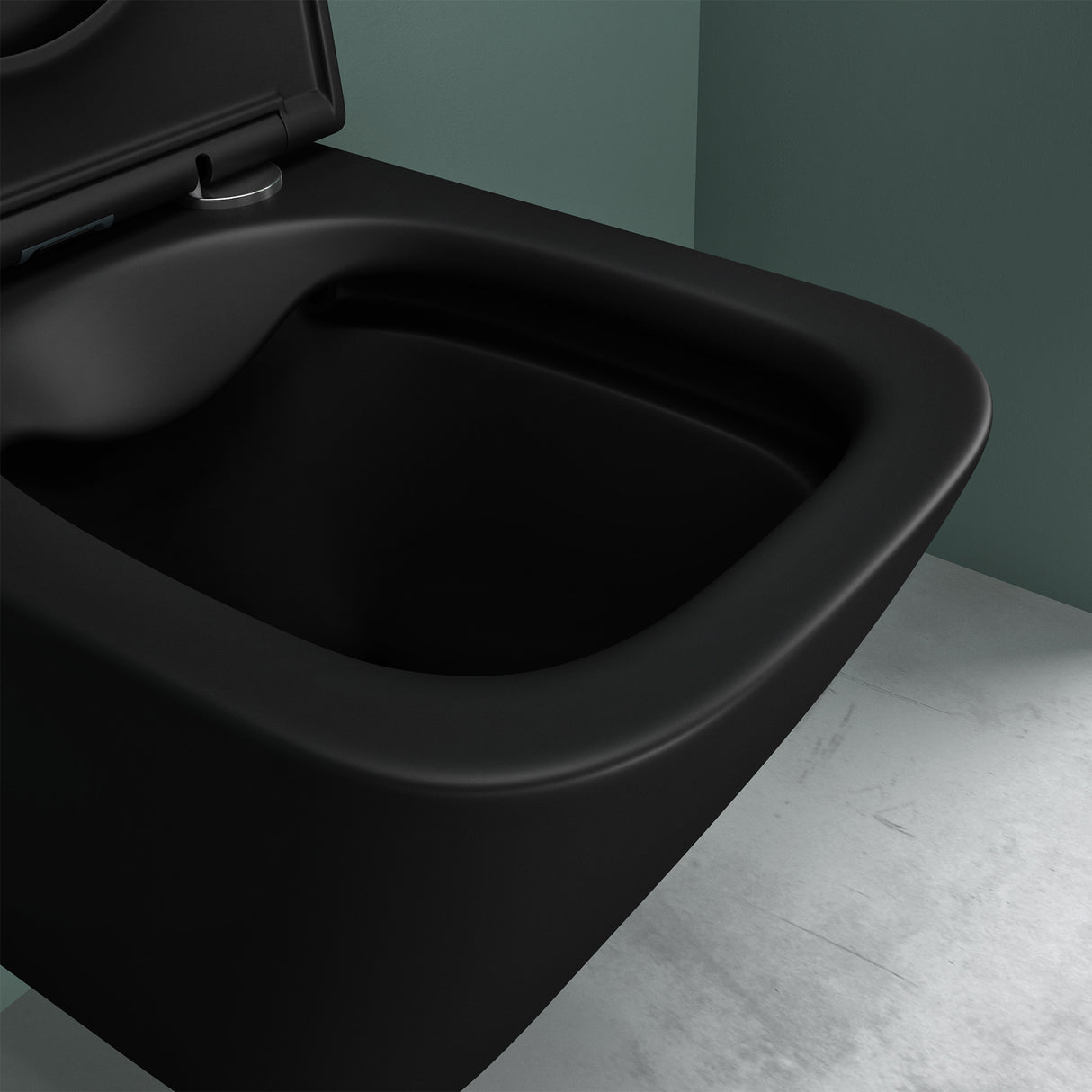 glasvilla Spülrandlos Wand WC schwarz Hänge WC + WC Sitz (mit Softclose) A112 NEU!!!