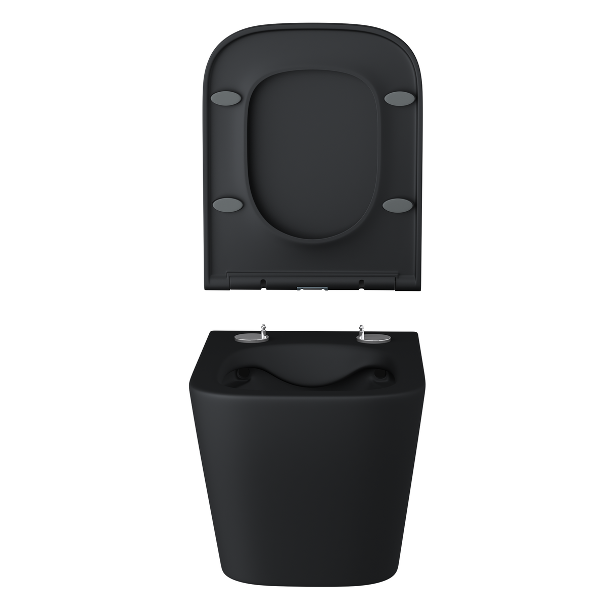 glasvilla Spülrandlos Wand WC schwarz Hänge WC + WC Sitz (mit Softclose) A112 NEU!!!
