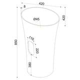 Lavabo Glasvilla, lavabo sur pied en résine minérale moulée, meuble vasque, colonne sur pied Colossum33