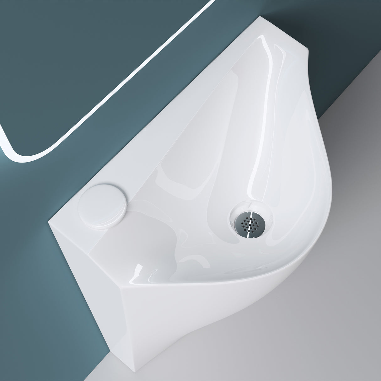 glasvilla Design Standwaschbecken freistehend Col37 weiß, aus Mineralguss, Waschtisch, BTH: 55x34x85cm