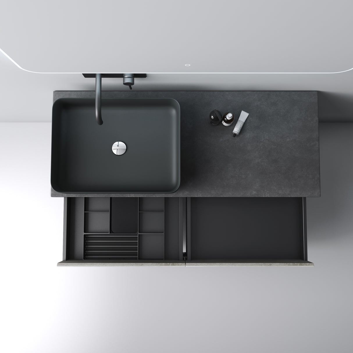 Ensemble de meubles de salle de bain Glasvilla avec meuble sous-vasque à 2 tiroirs et lavabo normal 