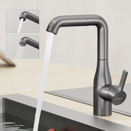 glasvilla Robinet de Cuisine avec Douchette Extractible, Mitigeur Évier Pivotant à 360°, Robinetterie en Acier Inoxydable Turnix-04