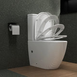 glasvilla Stand WC mit Spülkasten spülrandloses-WC bodenstehende-Toilette aus Keramik, weiß/matt schwarz  36x63x82cm, mit Absenkautomatik, inkl. Spülkasten, Stand179T