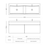 Ensemble de meubles de salle de bain Glasvilla Meubles de salle de bain avec lavabo en fonte minérale Meuble sous-vasque Botanica 