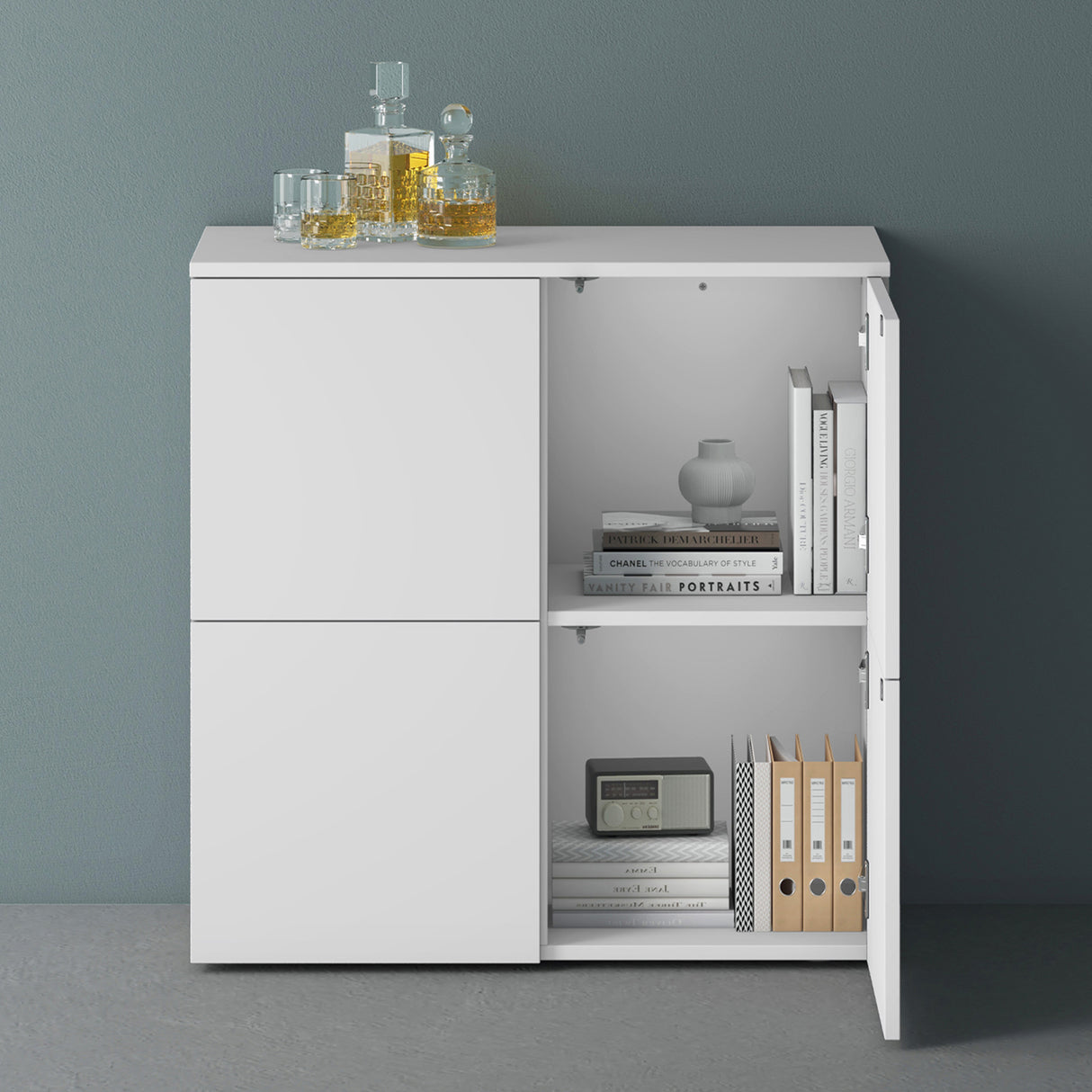 Commode de rangement à 4 portes, buffet, meuble polyvalent, meuble de rangement Glasvilla Schrank04