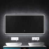 Miroir mural de salle de bain Glasvilla, miroir de salle de bain LED avec interrupteur tactile, revêtement antibuée [Classe énergétique F] 02