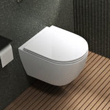 glasvilla Sanitari Bagno Sospeso in Ceramica WC Sospeso senza Brida con Chiusura di Soft Close