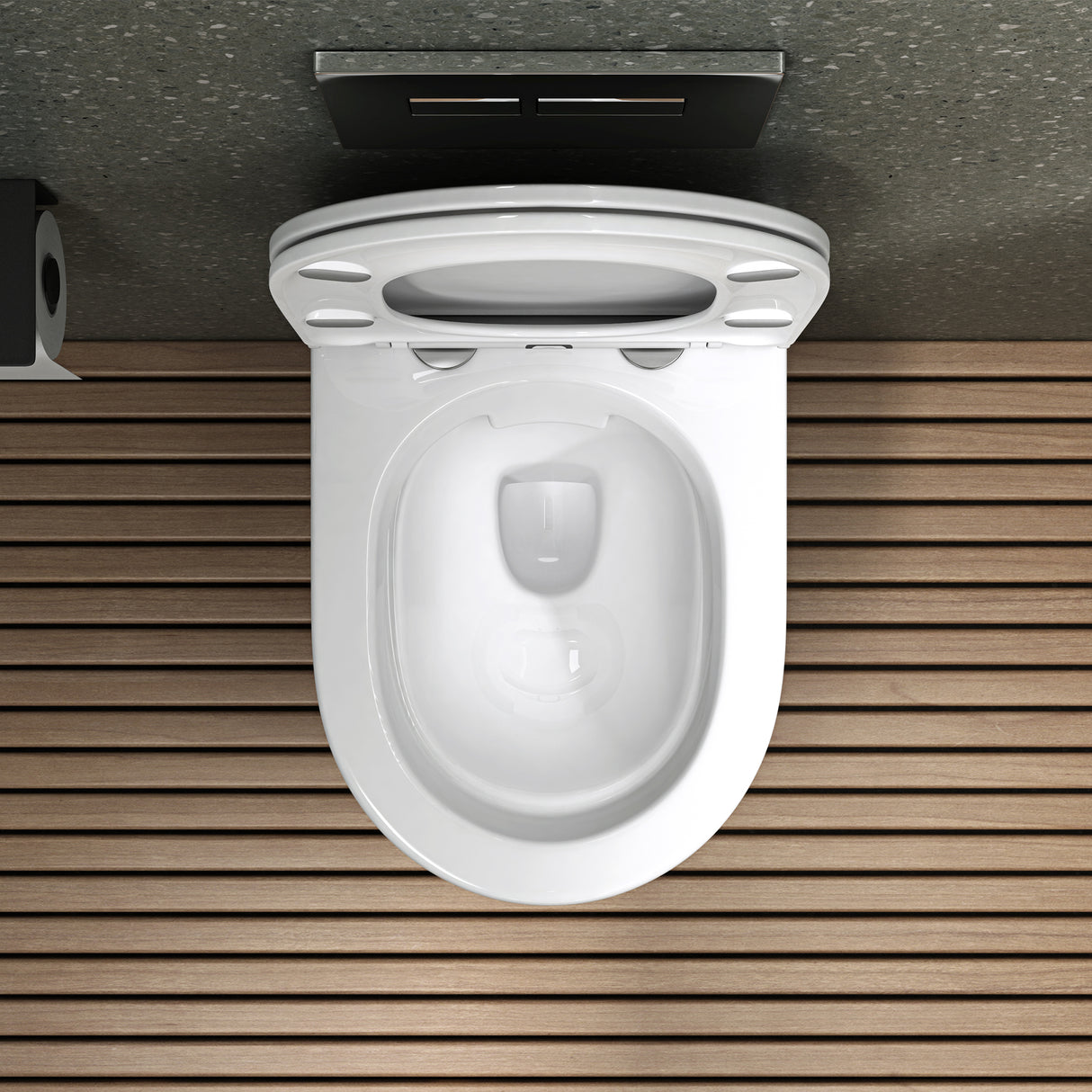 glasvilla Sanitari Bagno Sospeso in Ceramica WC Sospeso senza Brida con Chiusura di Soft Close