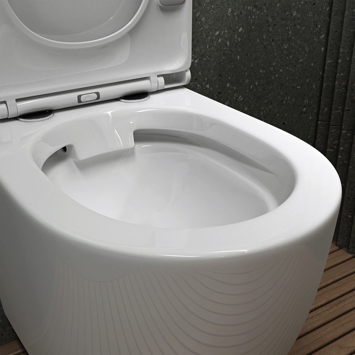 glasvilla Wand WC spülrandlos Schwarz Hänge WC spülrandlos Toilette WC mit Sitz Softclose