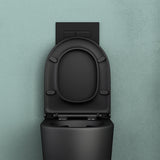 glasvilla Wand WC spülrandlos Schwarz Hänge WC spülrandlos Toilette WC mit Sitz Softclose