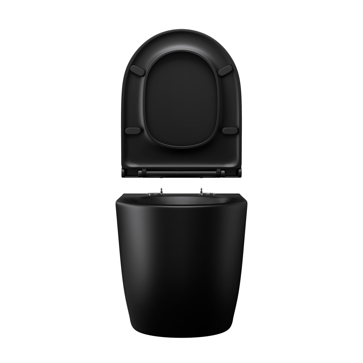glasvilla Wand WC spülrandlos Schwarz Hänge WC spülrandlos Toilette WC mit Sitz Softclose