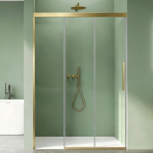 glasvilla Schiebetür für dusche, Nischentür 3-teilig Duschtür Duschakbine Duschabtrennung, 8mm Sicherheitsglas mit Nanobeschichtung, Soft-Close-System Teramo70K