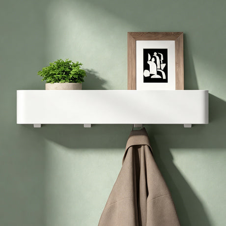 glasvilla Étagère de douche à percer ou à coller, Étagère de douche avec crochets, Étagère murale de salle de bain, Organisateur de salle de bain Reglo-05