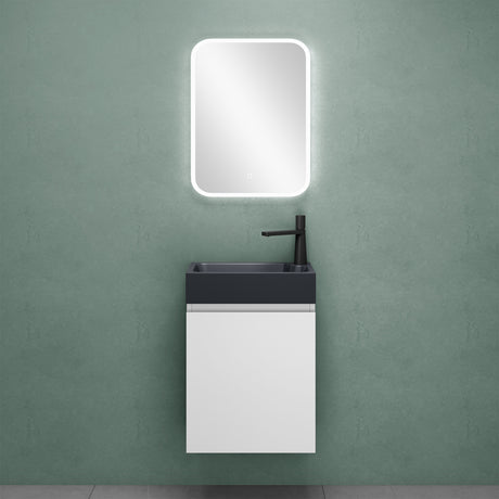 Ensemble de meubles de salle de bain Glasvilla Meubles de salle de bain composés d'un lavabo en anthracite mat et d'un meuble bas pour lavabo LTH: 46x26x63cm Pisa02