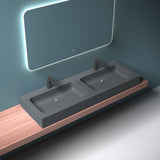 glasvilla Doppelwaschbecken Aufsatzwaschbecken Hängewaschbecken Waschbecken mineralguss Waschplatz Waschtisch Colossum830