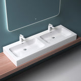 glasvilla Doppelwaschbecken Aufsatzwaschbecken Hängewaschbecken Waschbecken mineralguss Waschplatz Waschtisch Colossum830